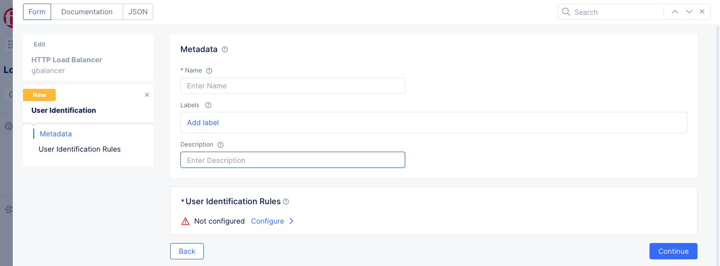 Figure: Create User Identification