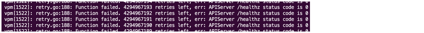Figure: Kube API health endpoint check failure message